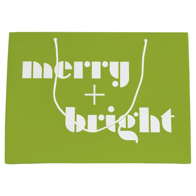 Merry and Bright Vibrant Green Gift Bag (Front)