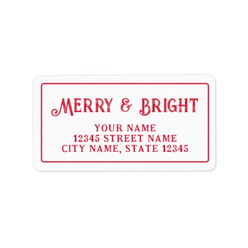 Merry and bright vintage Christmas address labels