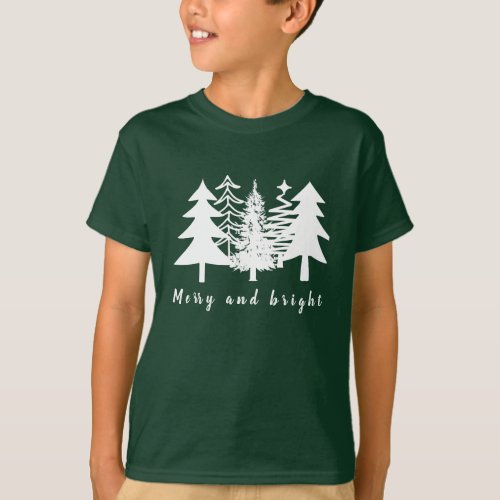 Merry and bright vintage Christmas tree Kids T_Shirt