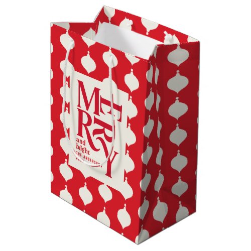 Merry and bright vintage colorful Christmas Medium Gift Bag