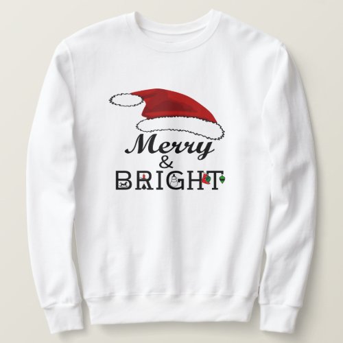 Merry and Bright with Santa Hat Christmas ZSSPG Sweatshirt