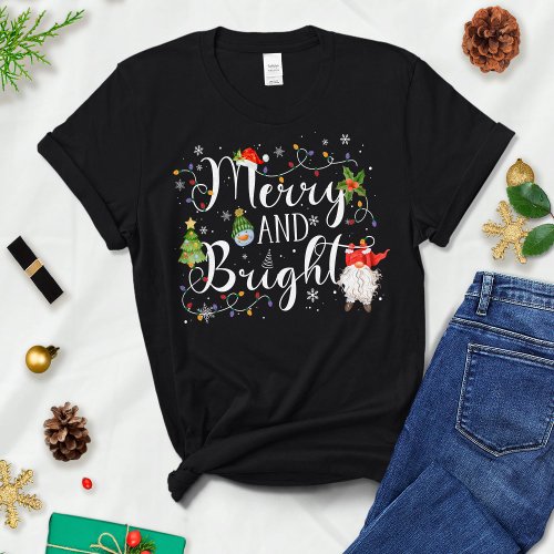 Merry and Bright Womens Christmas Shirt Merry T_Shirt