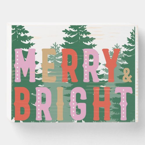 Merry and Bright Wood Box Sign