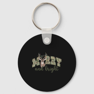 Merry And Christmas Bright Camouflage Reindeer Xma Keychain
