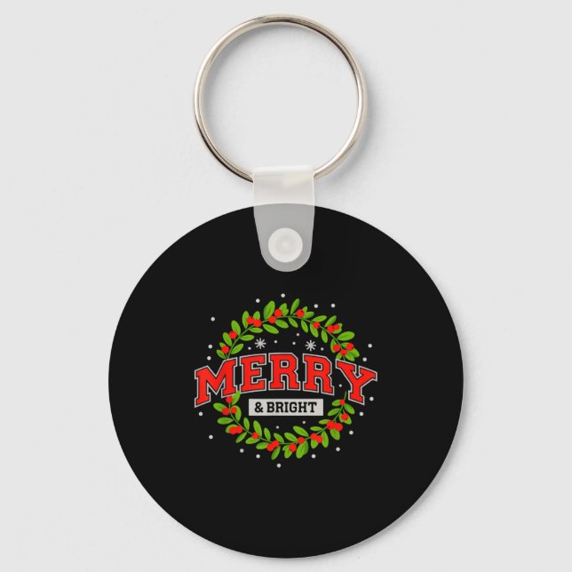 Merry And Christmas Bright Moody And Uptight Match Keychain (Front)