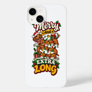 Merry And Extra Long Dachshund Christmas Funny Dox Case-Mate iPhone 14 Case