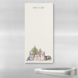 Merry And Floofy Christmas Corgi Lovers Gift Magnetic Notepad