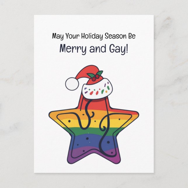 Merry and Gay Christmas Holiday Postcard (Front)