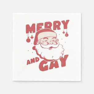 Merry and Gay Funny Christmas LGBTQ Pride Napkins