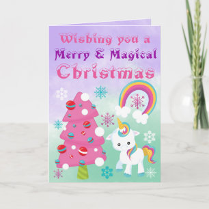 Merry and Magical Unicorn Christmas Holiday Card