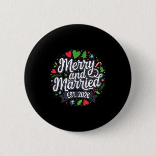 Merry And Married 2026 - Matching Couple Christmas Button