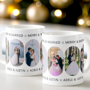 Merry and Married 6 Rounded Lozenge Photo Coffee Mug