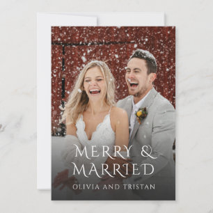 Merry And Married Christmas Holiday 2 Photo Card