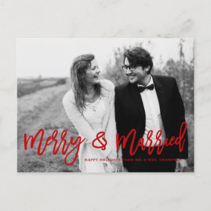 Merry and Married Hand Lettered Wedding Holiday