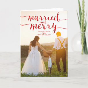 MERRY AND MARRIED   HOLIDAY PHOTO CARD
