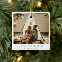 Merry and Married Minimalist Couple Photo