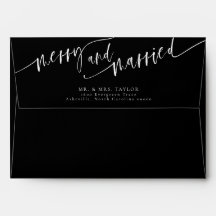 Merry And Married Newlywed Christmas Envelope