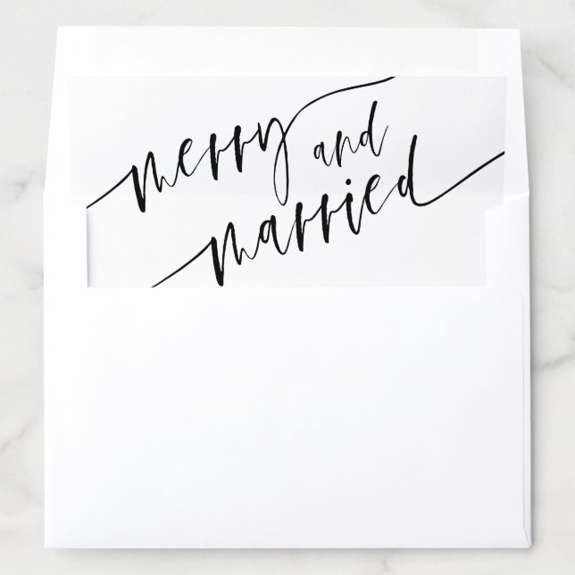 Merry And Married Newlywed Christmas Envelope Liner (In Envelope)