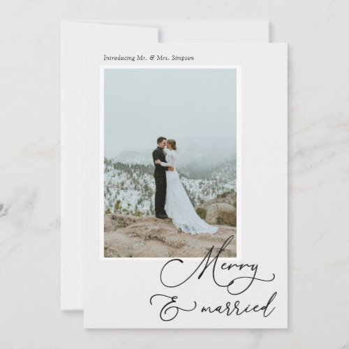 Merry and Married Newlywed Holiday photo card
