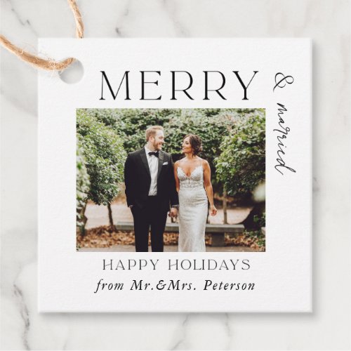 Merry and Married Newlyweds Mr  Mrs Holiday Gift Favor Tags