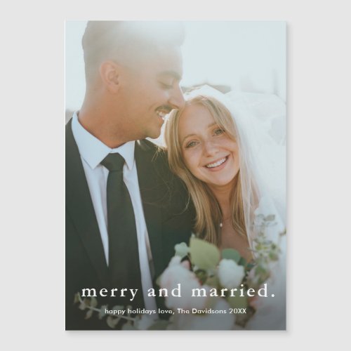 Merry and Married Simple Wedding Photo Christmas