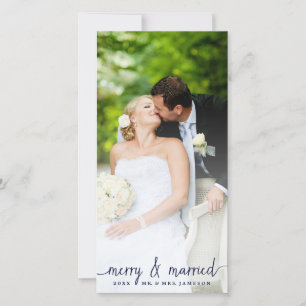 Merry and Married White Overlay Photo Card