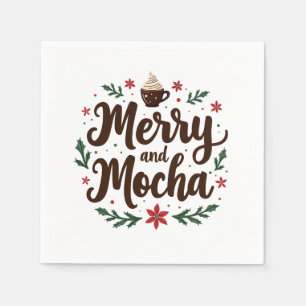 Merry and Mocha Drink Christmas Coffee Xmas Napkins