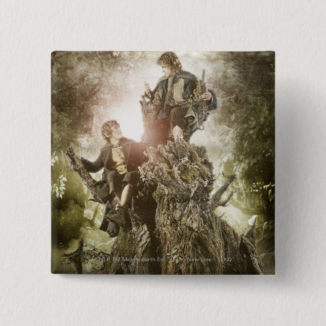Merry and Peregrin on Treebeard Button (Front)