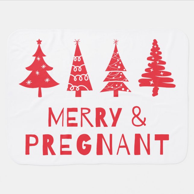  Merry and pregnant at Christmas Baby Blanket (Horizontal)