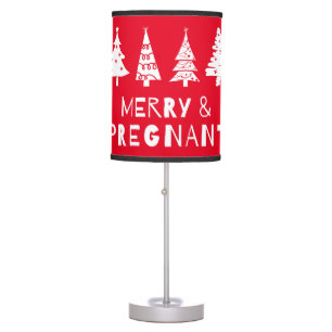 Merry and pregnant at Christmas Table Lamp