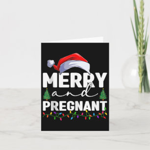 Merry And Pregnant Christmas Pregnancy Announcemen Card