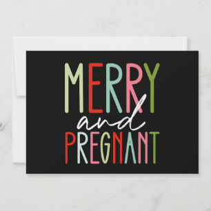 Merry and Pregnant Pregnancy Christmas Mom Invitation