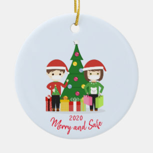 Merry and Safe Christmas 2020 Ceramic Ornament