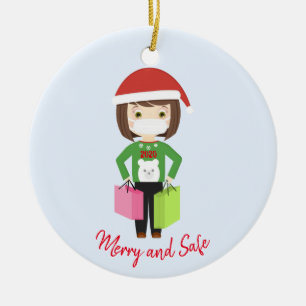 Merry and Safe Christmas 2020 Ceramic Ornament