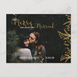 Merry and Soon to be Married Christmas Postcard