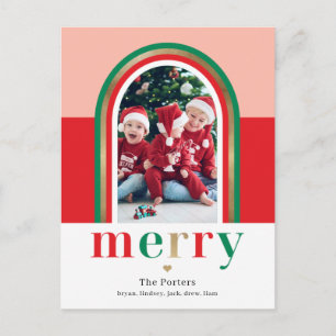 Merry Arch Christmas Photo Card Postcard
