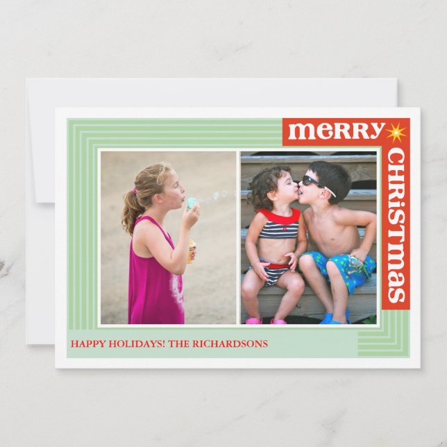 Merry Around x2 Holiday Card (Front)