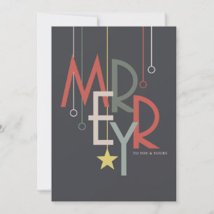 Merry Art Deco Modern Simple Holiday Card