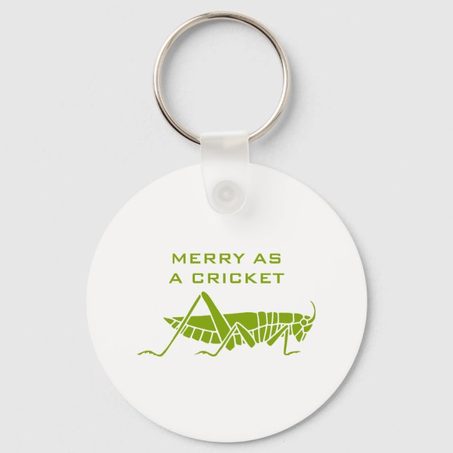 Merry as a cricket keychain (Front)