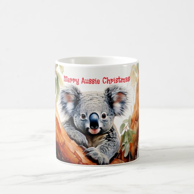 Merry Aussie Christmas Koala  Coffee Mug (Center)