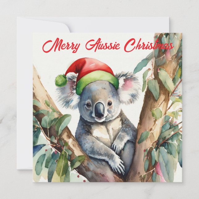 Merry Aussie Christmas Koala  Holiday Card (Front)