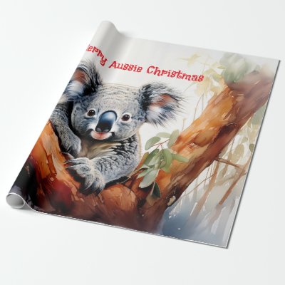Merry Aussie Christmas Koala  Wrapping Paper