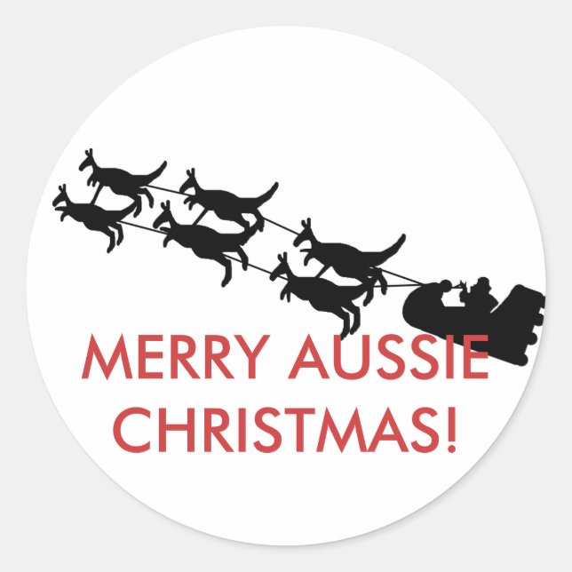 Merry Aussie Christmas Sticker (Front)