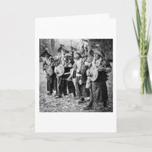 Merry Band of Musicians in Old Japan Vintage Music Holiday Card