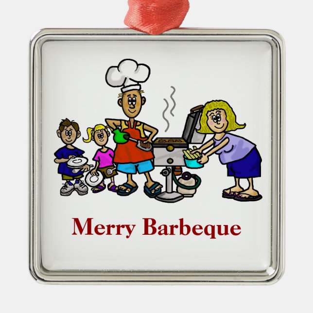 Merry Barbeque Family Christmas - Kitchen Ornament (Front)