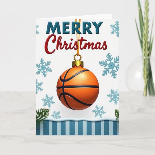 Merry Basketball Christmas Card (Front)
