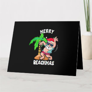Merry Beach Christmas In July Funny Santa Xmas Poo Card
