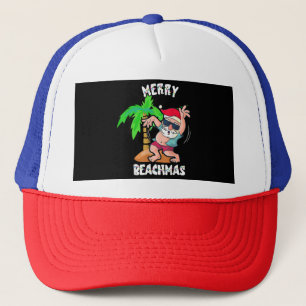 Merry Beach Christmas In July Funny Santa Xmas Poo Trucker Hat
