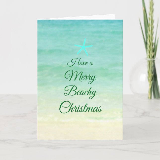 Merry Beach Christmas Starfish Card (Front)