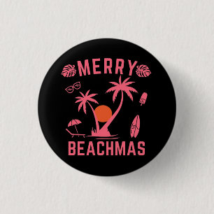 Merry Beachmas Christmas In July Button